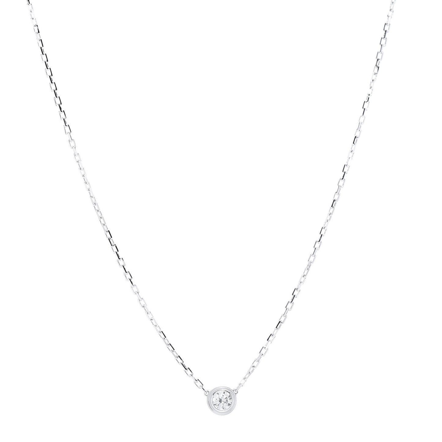 18K White Gold Diamond LM D'Amour Pendant Necklace
