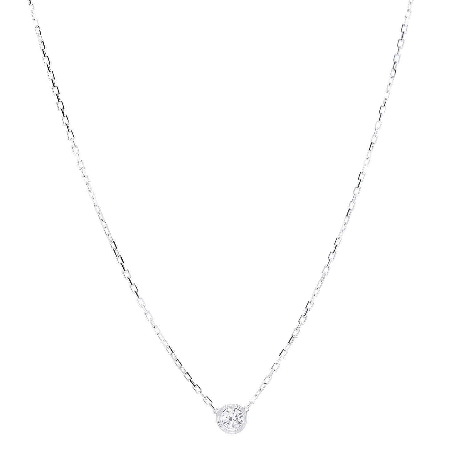 Cartier 18K White Gold Diamond LM D'Amour Pendant Necklace 1 of 5
