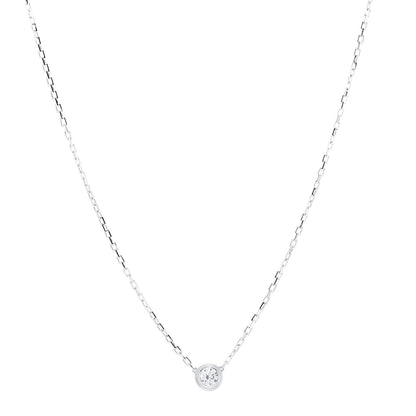 Cartier 18K White Gold Diamond LM D'Amour Pendant Necklace 1 of 5