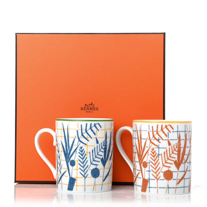 Hermes Porcelain A Walk In The Garden Mug Set of 2 5 of 5