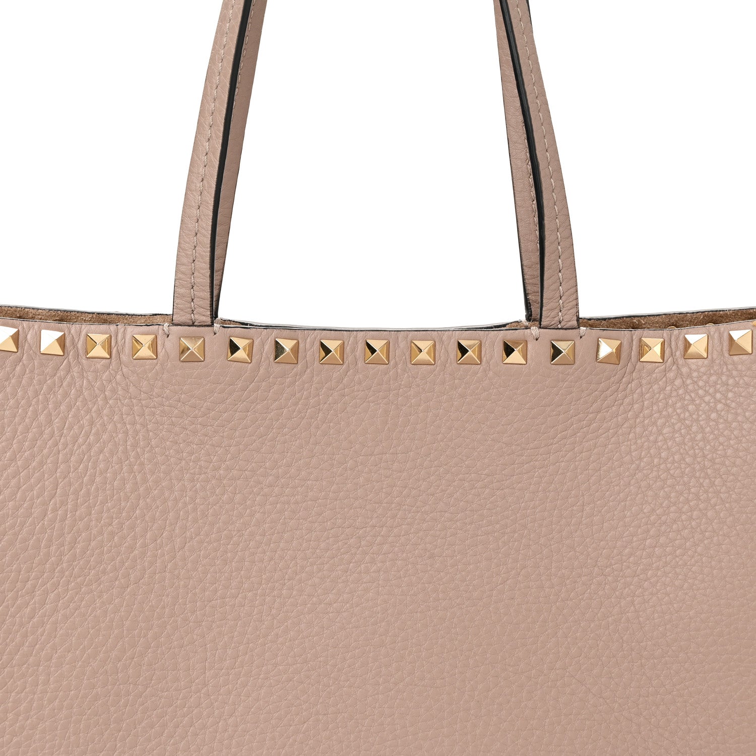 Valentino Garavani Grained Calfskin Small Rockstud Shoulder Tote Poudre 7 of 12