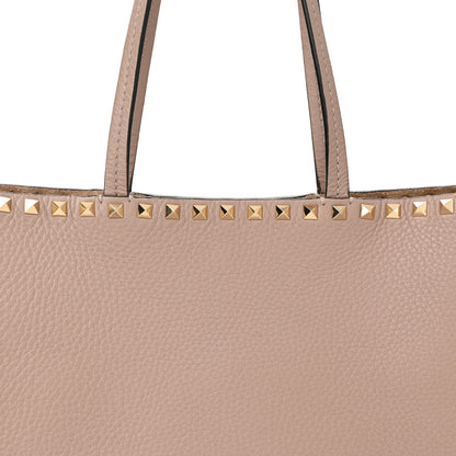 Valentino Garavani Grained Calfskin Small Rockstud Shoulder Tote Poudre 7 of 12
