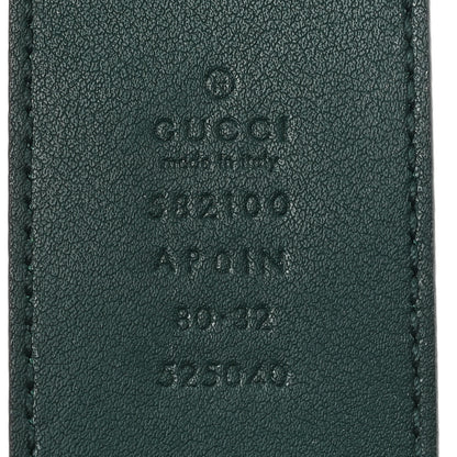 Gucci Calfskin Crystal Double G 40mm Belt 80 32 Emerald 3 of 4