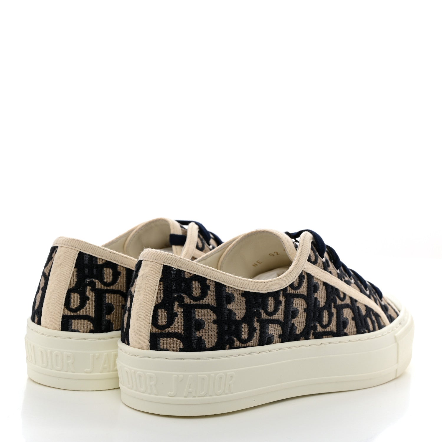Christian Dior Canvas Oblique Walk'N'Dior Low Top Sneakers 36.5 Deep Blue 4 of 9