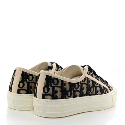 Christian Dior Canvas Oblique Walk'N'Dior Low Top Sneakers 36.5 Deep Blue 4 of 9