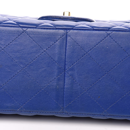 Chanel Lambskin Quilted Jumbo Double Flap Blue 15 of 20