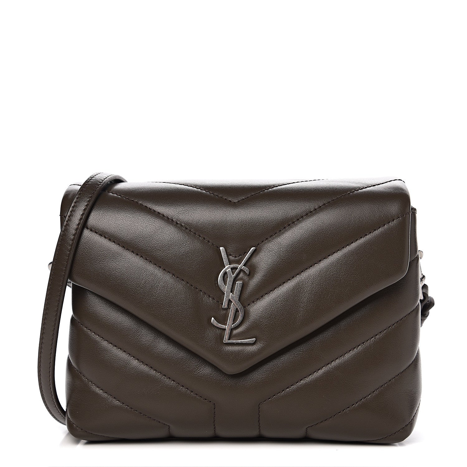 Saint Laurent Calfskin Y Quilted Monogram Toy Loulou Crossbody Bag Faggio 1 of 10