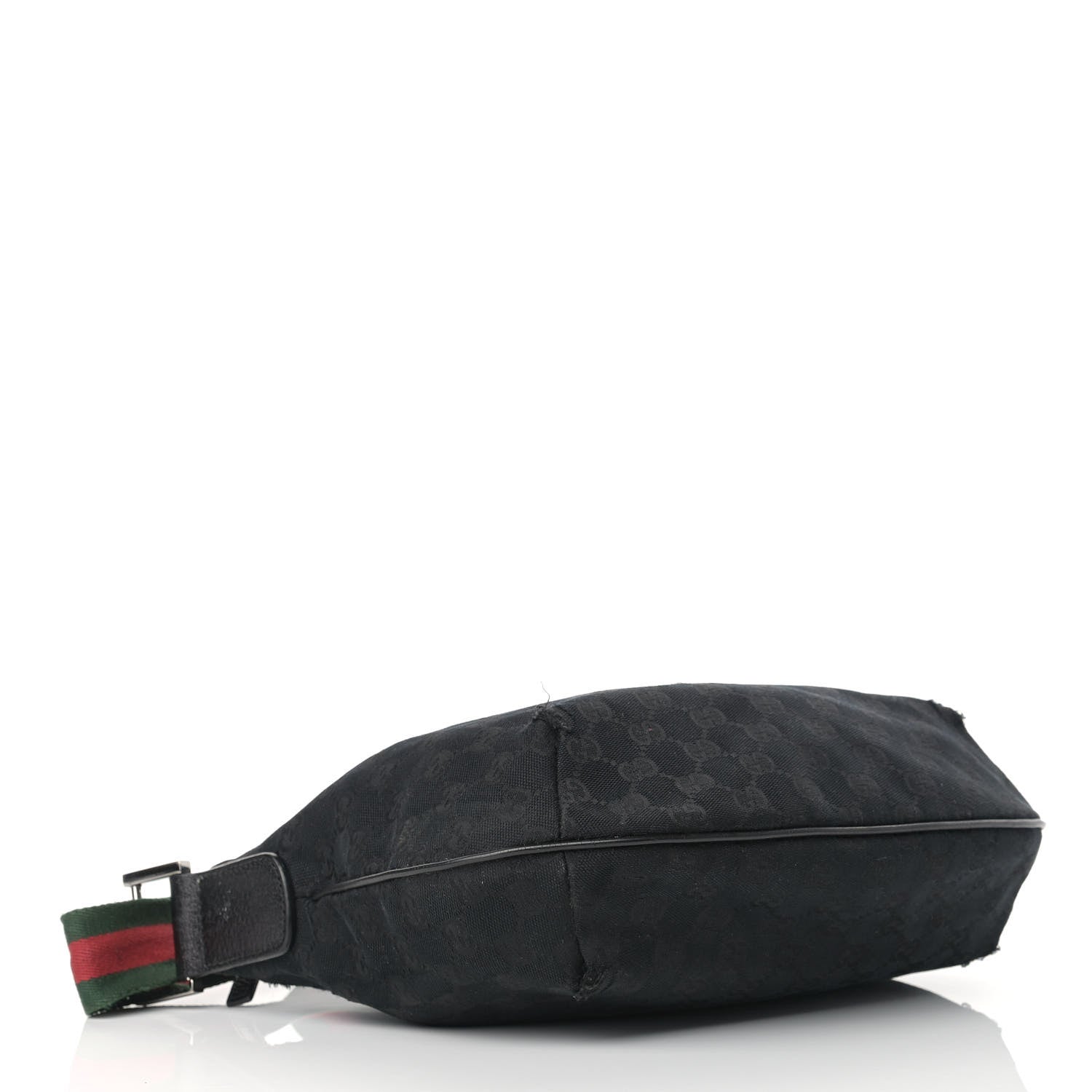 Gucci Monogram Web Medium Half Moon Hobo Black 4 of 11