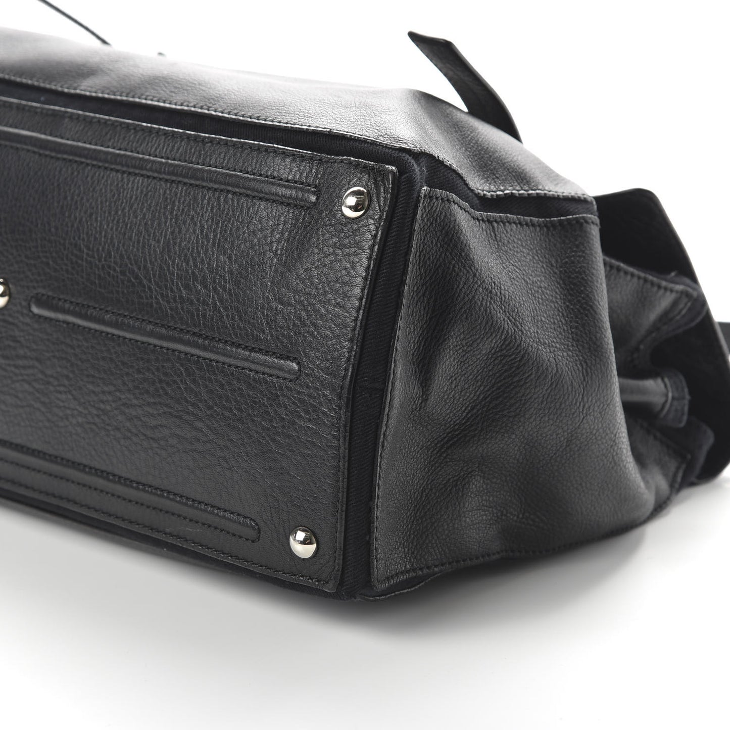 Calfskin Canvas Large Muse Two Black