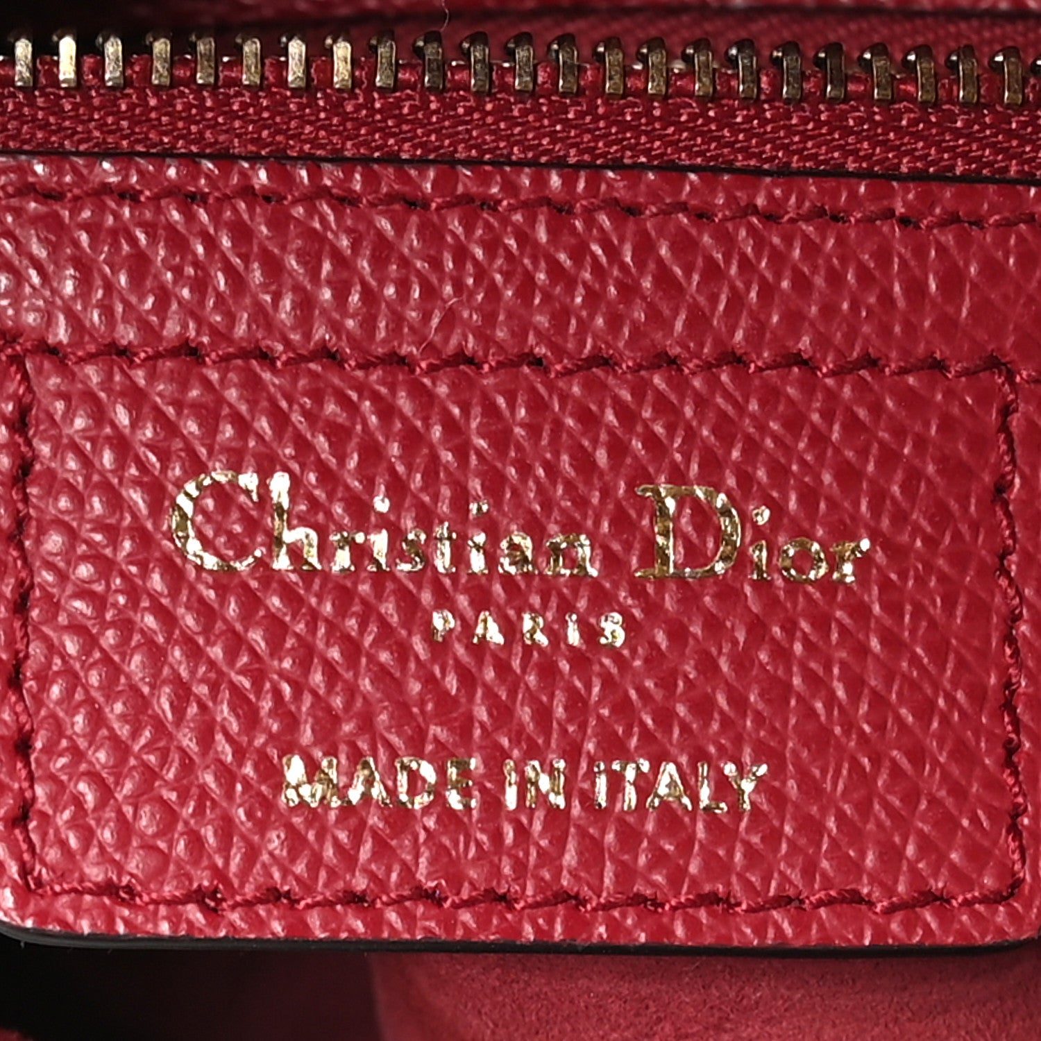 Christian Dior Grained Calfskin Saddle Bag Red 6 of 11