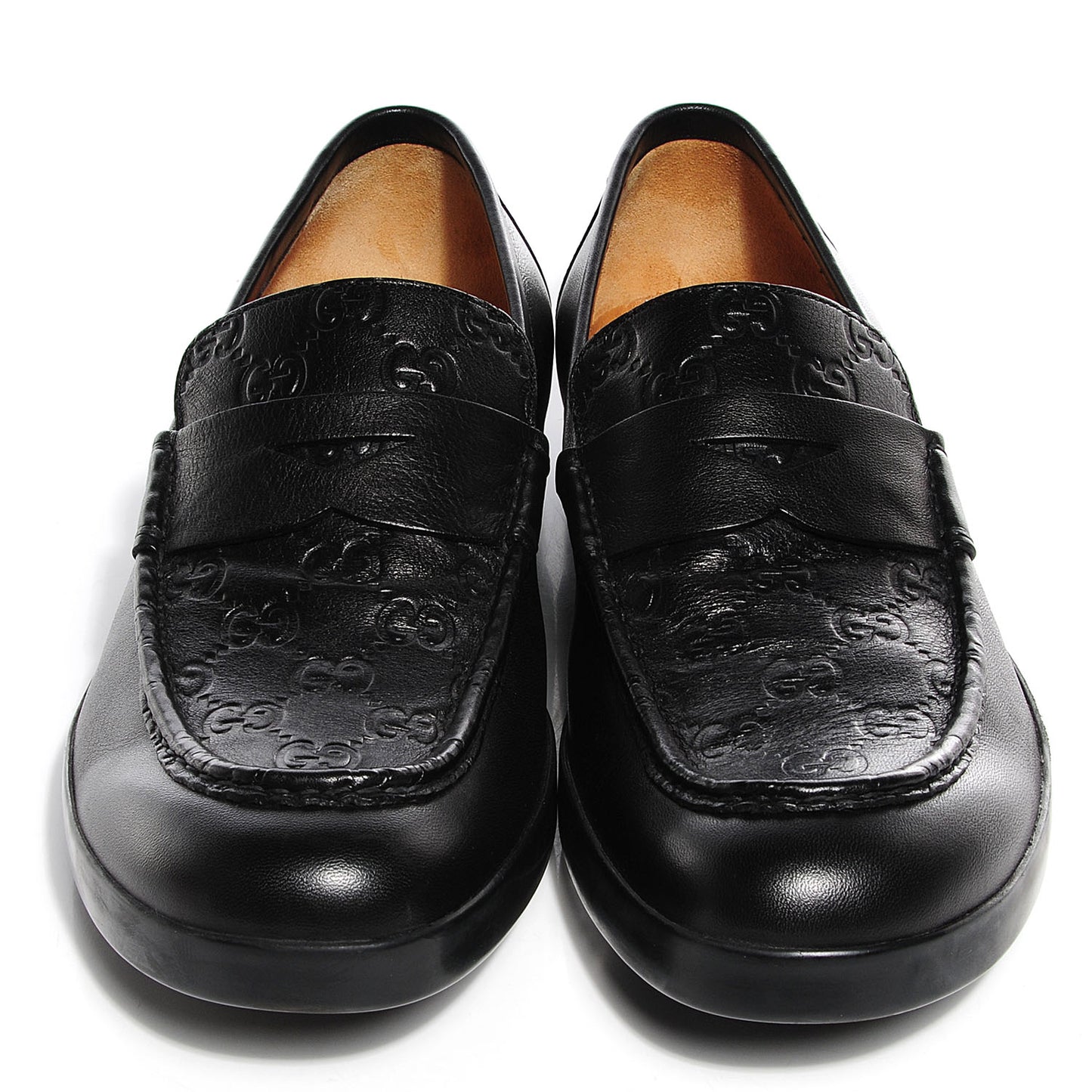 Soft Calfskin Guccissima Mens Loafers 8 Black