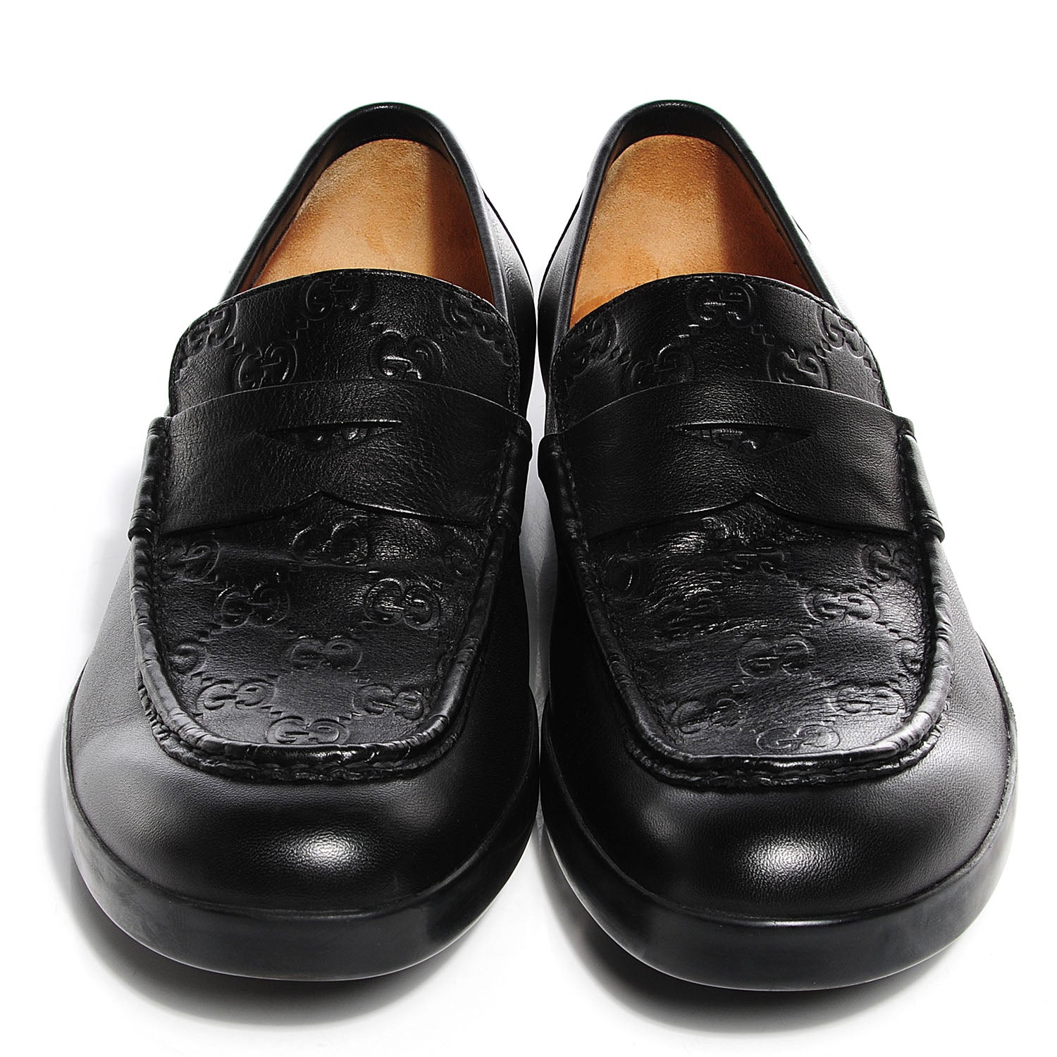 Gucci Soft Calfskin Guccissima Mens Loafers 8 Black 2 of 8