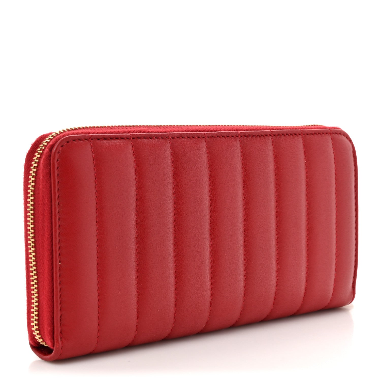 Saint Laurent Lambskin Matelasse Monogram Vicky Zip Around Wallet Rouge Eros Rouge Eros 3 of 9