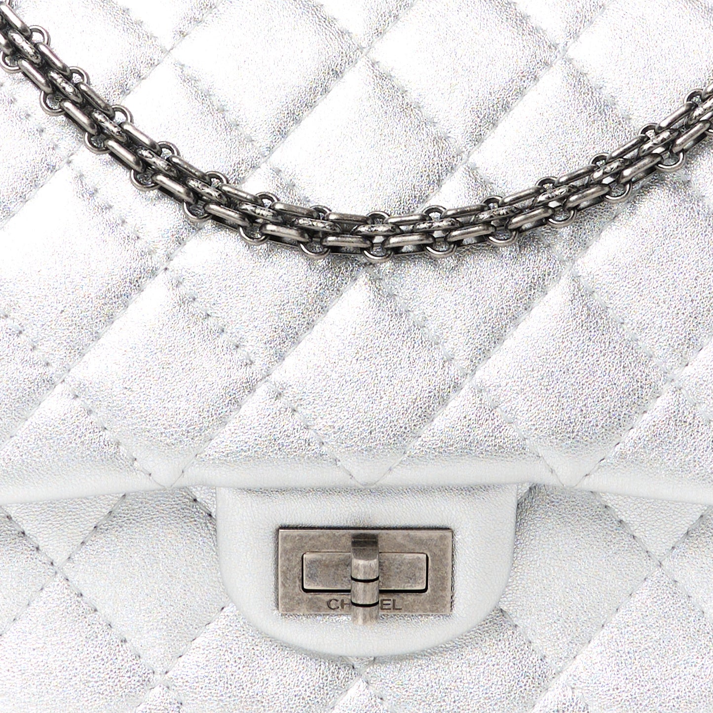 Metallic Lambskin Quilted 2.55 Reissue 226 Flap Silver