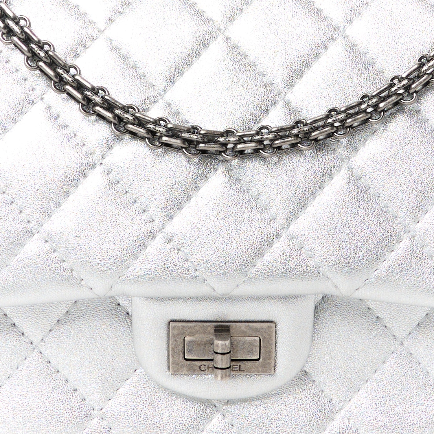 Chanel Metallic Lambskin Quilted 2.55 Reissue 226 Flap Silver 8 of 10