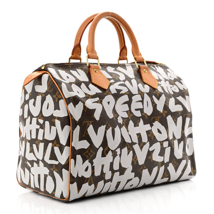 Louis Vuitton Monogram Graffiti Speedy 30 Silver 3 of 12