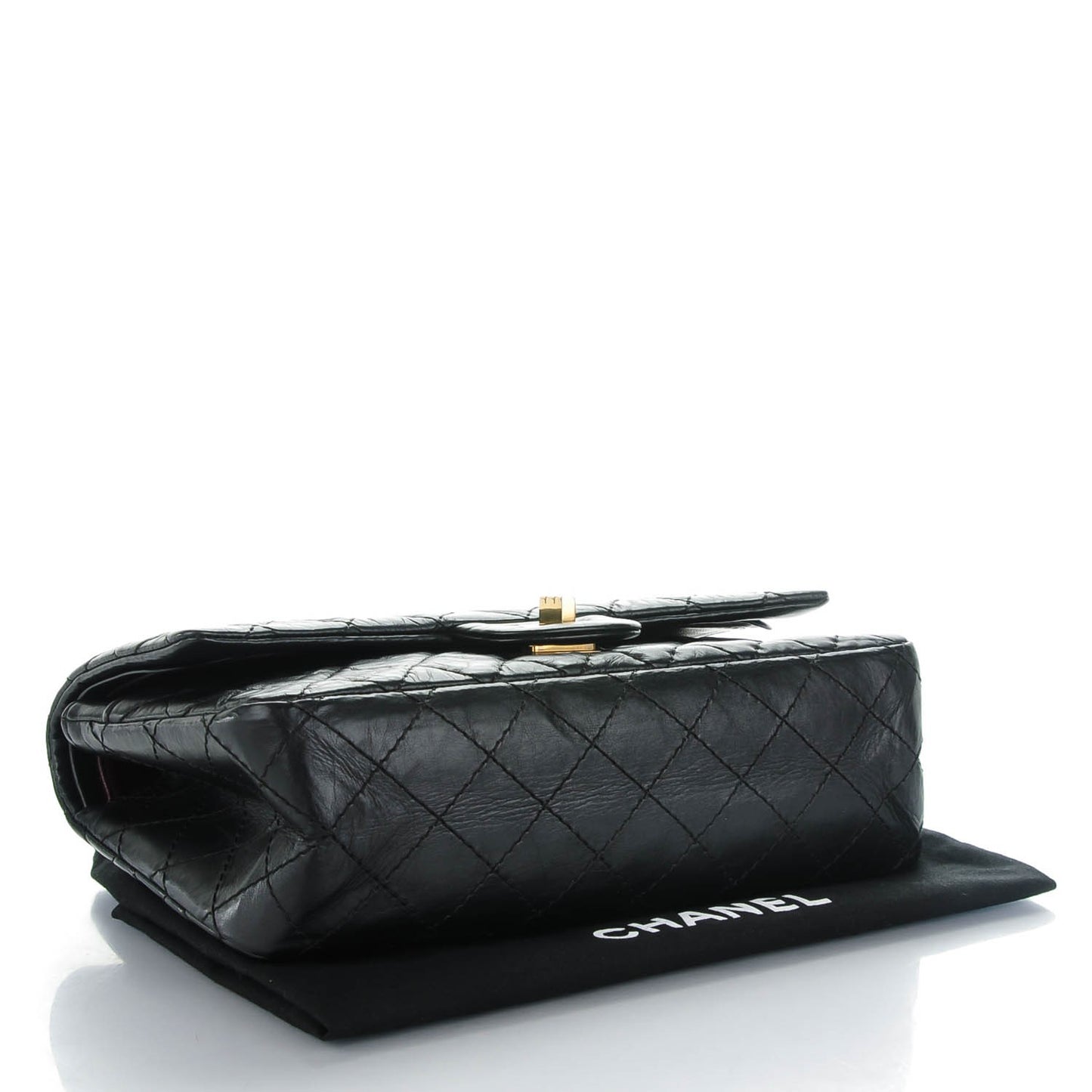 Aged Calfskin Quilted 2.55 Reissue 225 Flap Black