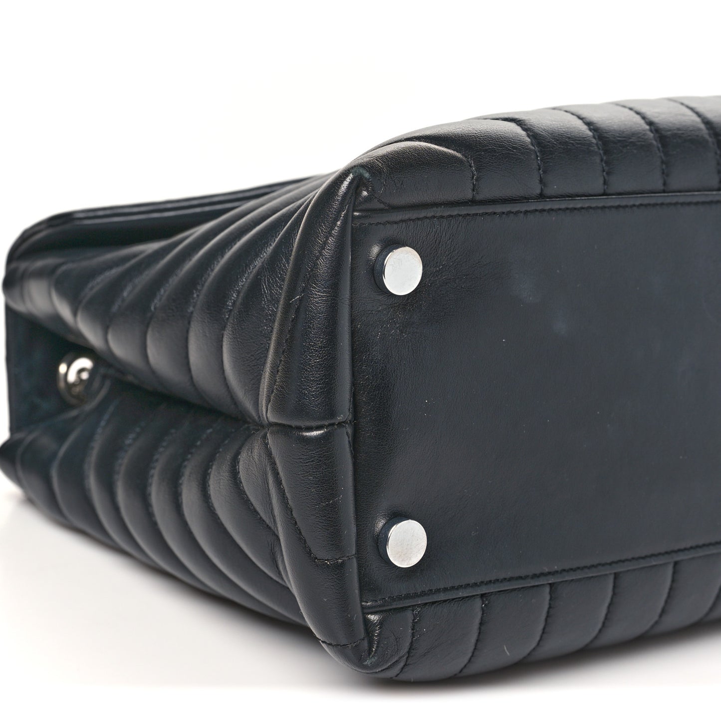 Calfskin Y Quilted Monogram Large Loulou Chain Satchel Black