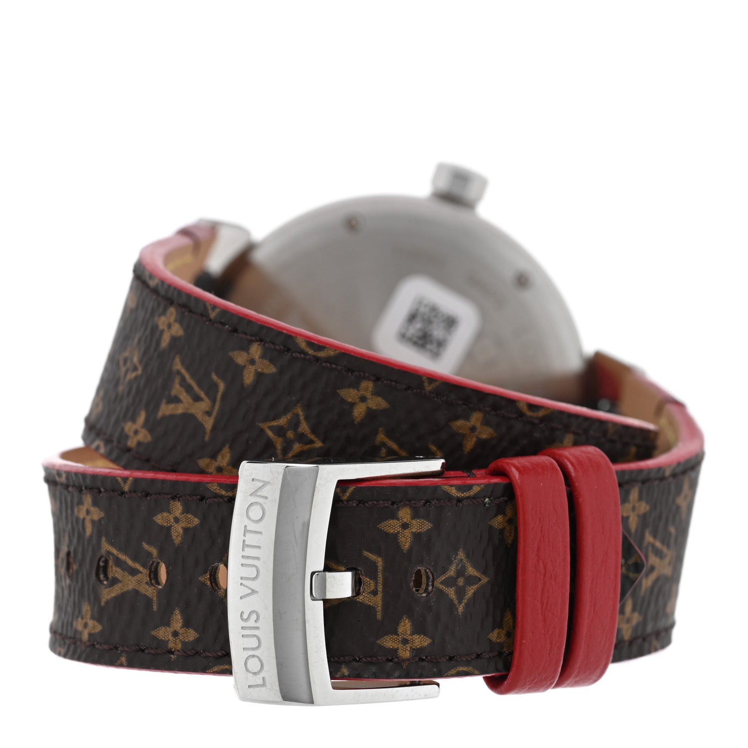 Louis Vuitton Stainless Steel Monogram 39mm Tambour Quartz Watch Brown 3 of 5