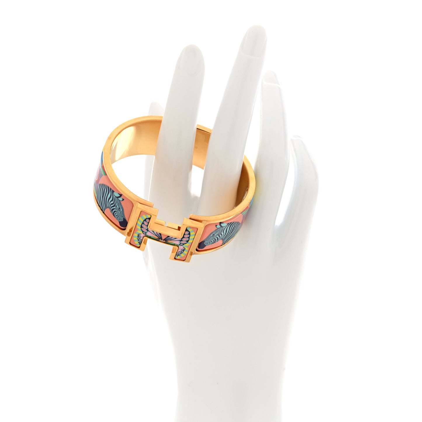 Enamel Wide Printed Lanternes Ballons Clic Clac H Bracelet PM Tropique