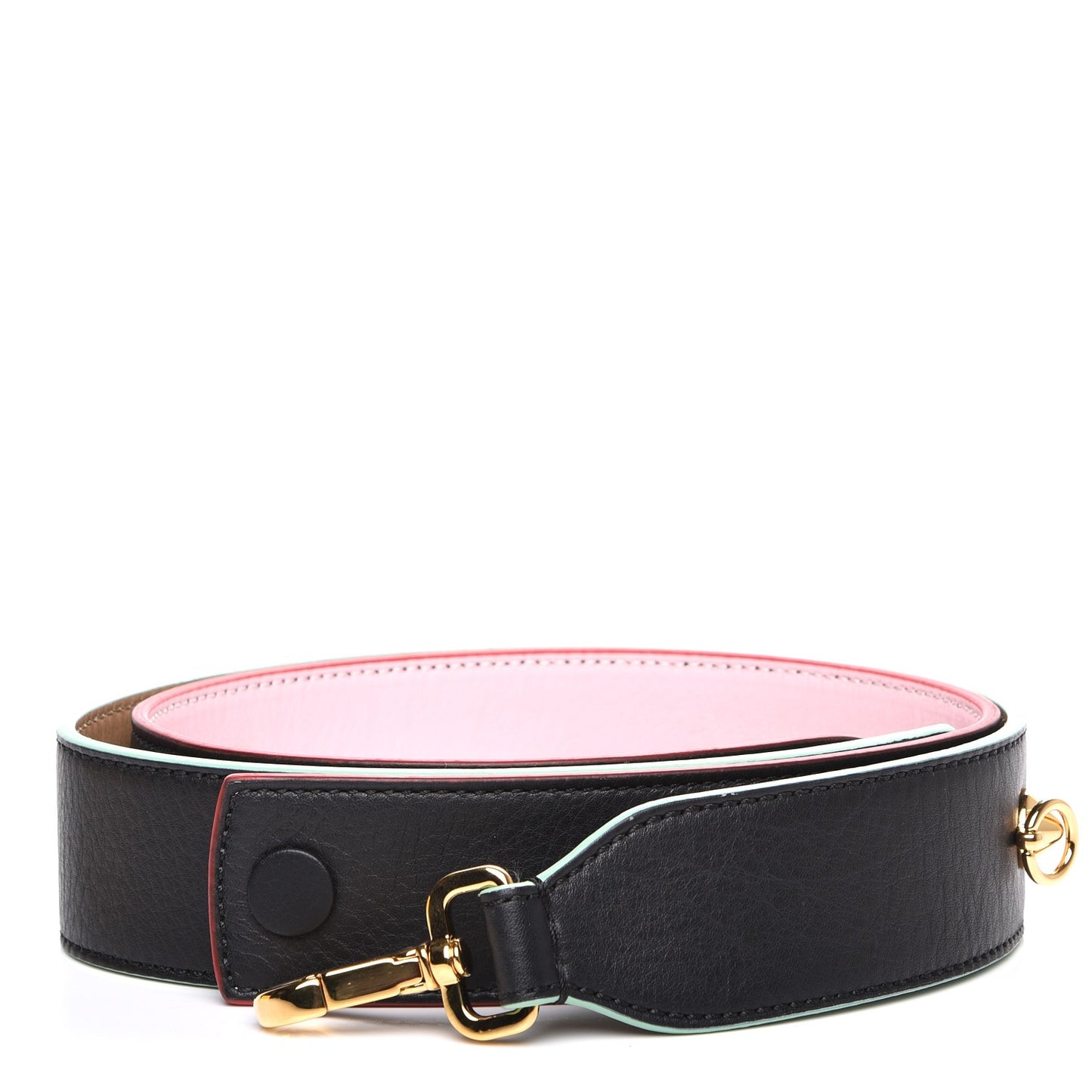 Vitello Dolce Tri-Color Buttoned Strap You Black Peonia Cuoio