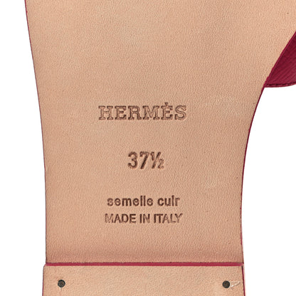 Hermes Epsom Oran Sandals 37.5 Rouge Azalee 6 of 8