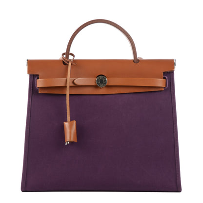 Hermes Vache Hunter Toile Herbag Zip 31 PM Fauve Cassis 1 of 18