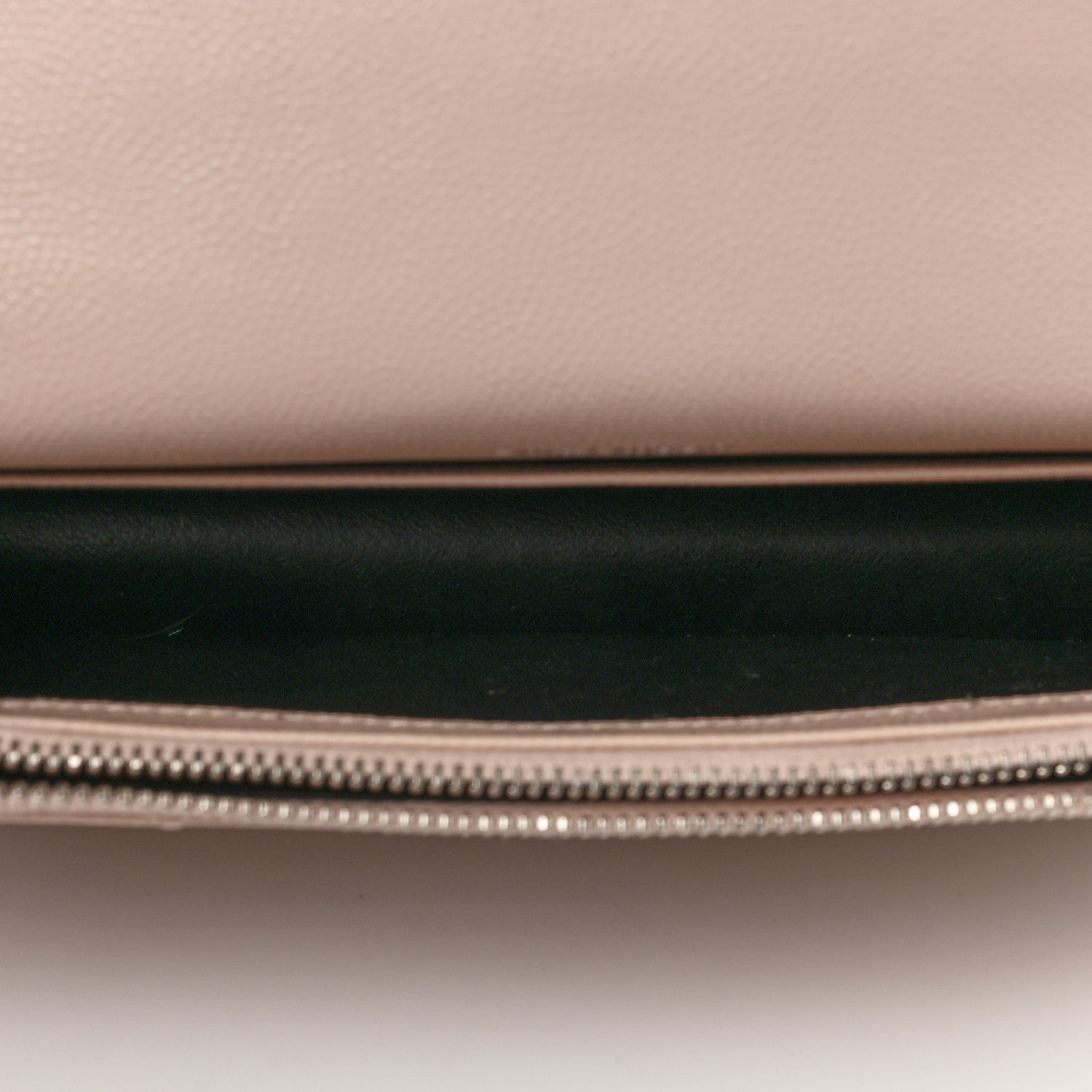 Saint Laurent Grain De Poudre Matelasse Chevron Monogram Envelope Chain Wallet Pale Pink 5 of 9