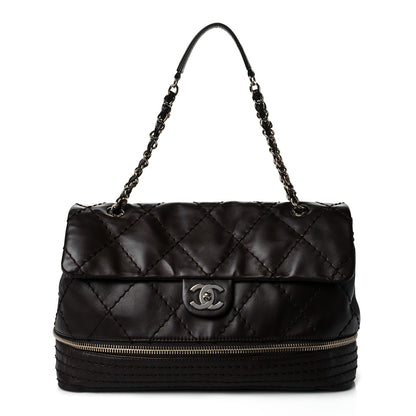 Chanel Calfskin Stitched Large Expandable Flap Bag Brown 1 of 10