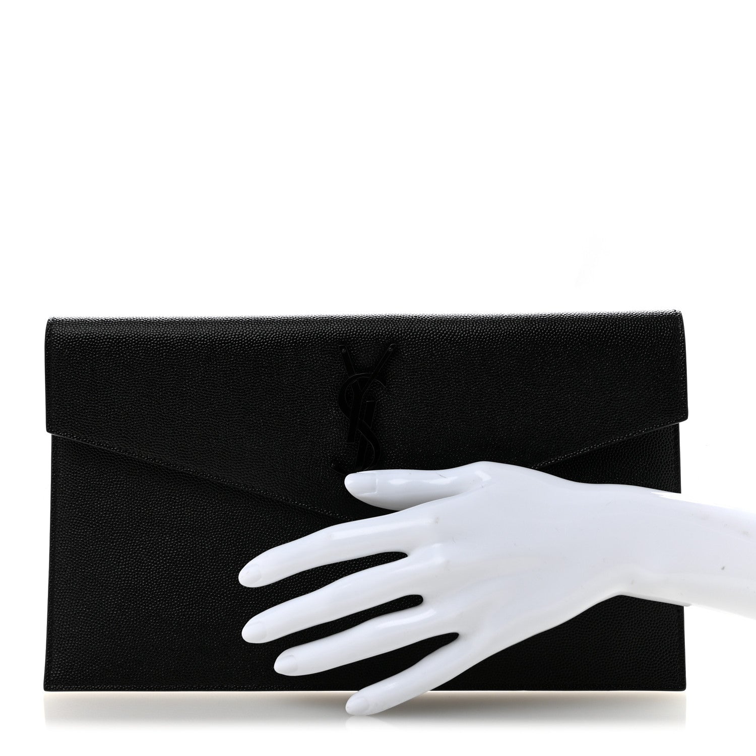Saint Laurent Grain De Poudre Uptown Pouch Black 2 of 8