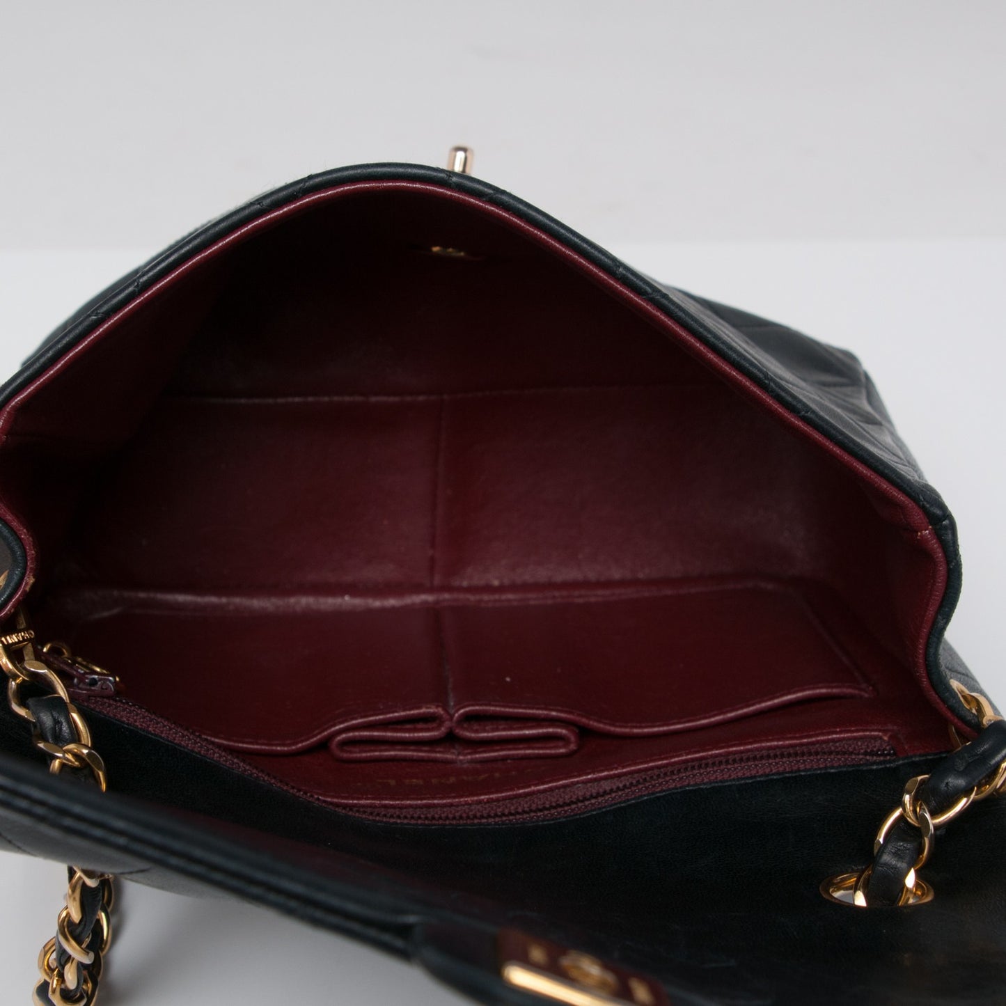 Lambskin Quilted Small Single Flap Black