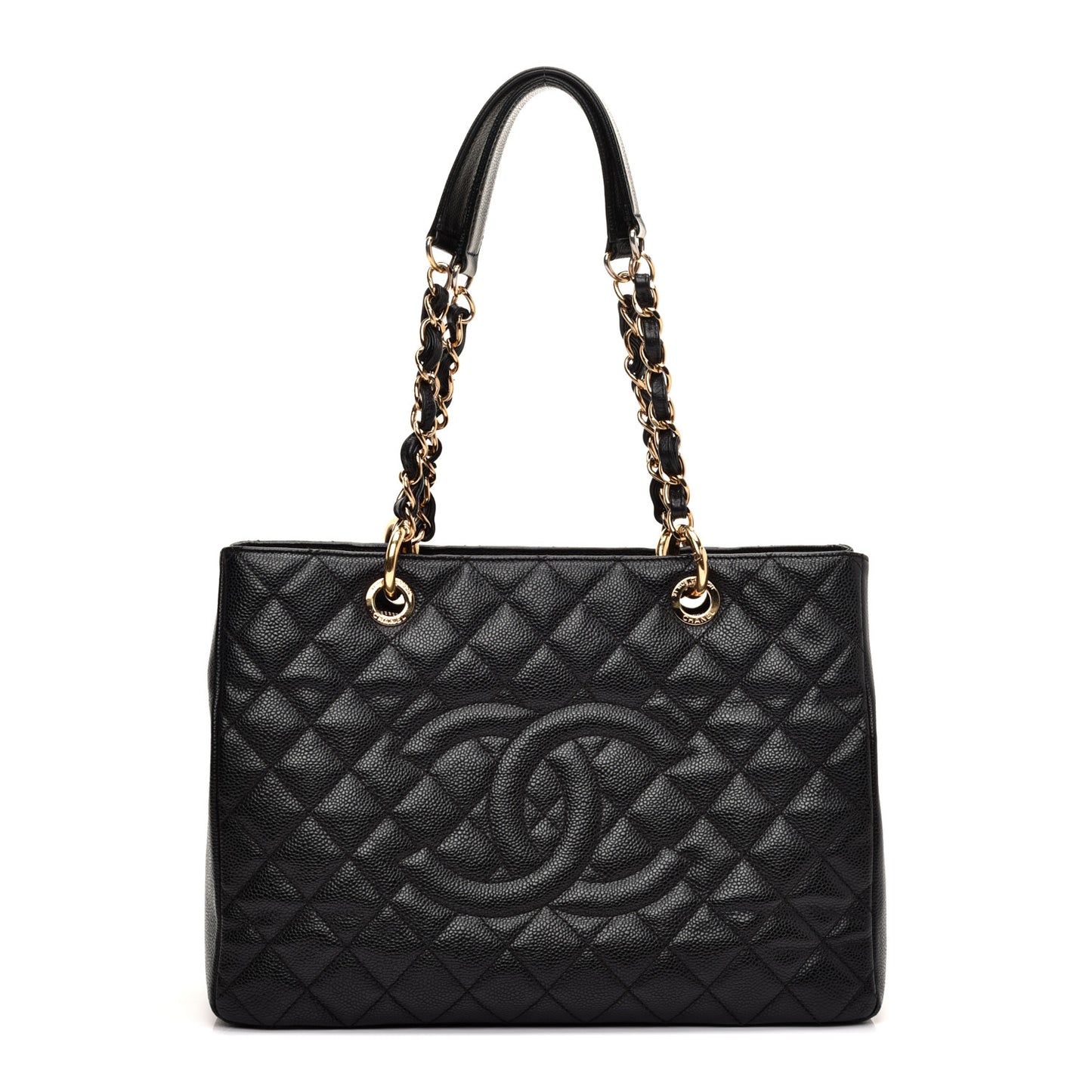 Caviar Quilted Grand Shopping Tote GST Black