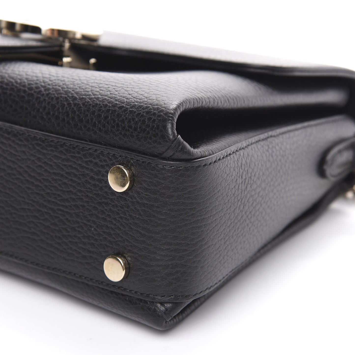 Dollar Calfskin Interlocking G Top Handle Shoulder Bag Black