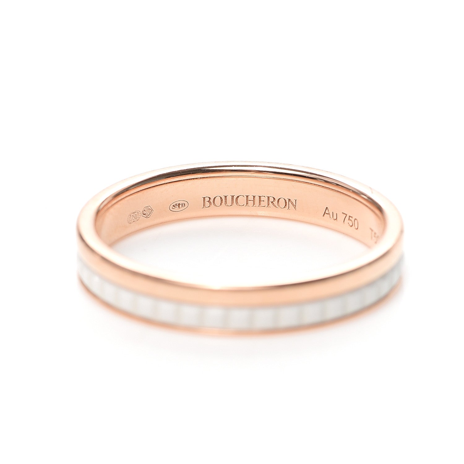 Boucheron 18K Pink Gold Ceramic Quatre White Edition Wedding Band Ring 59 8.75 4 of 6
