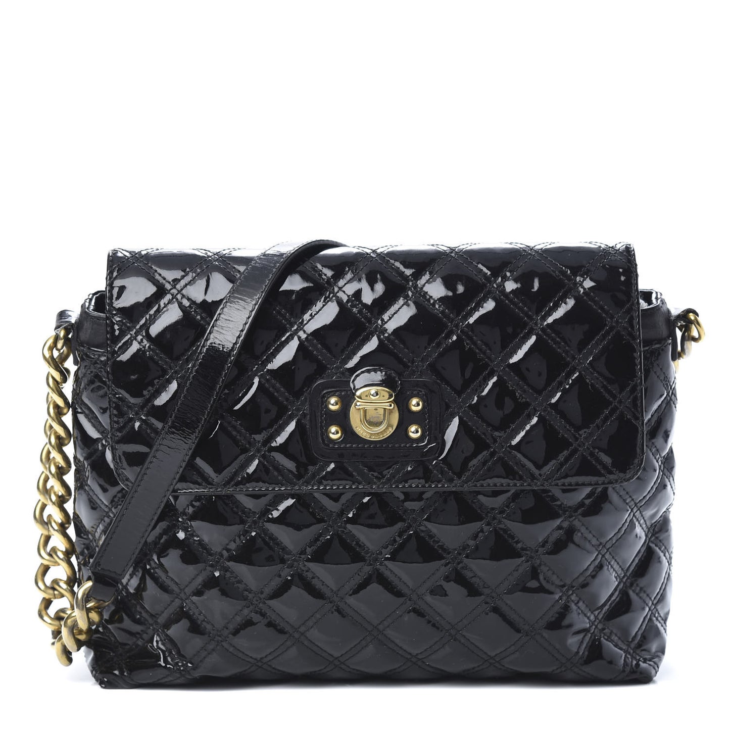 Patent Quilted The XL Single Flap Black