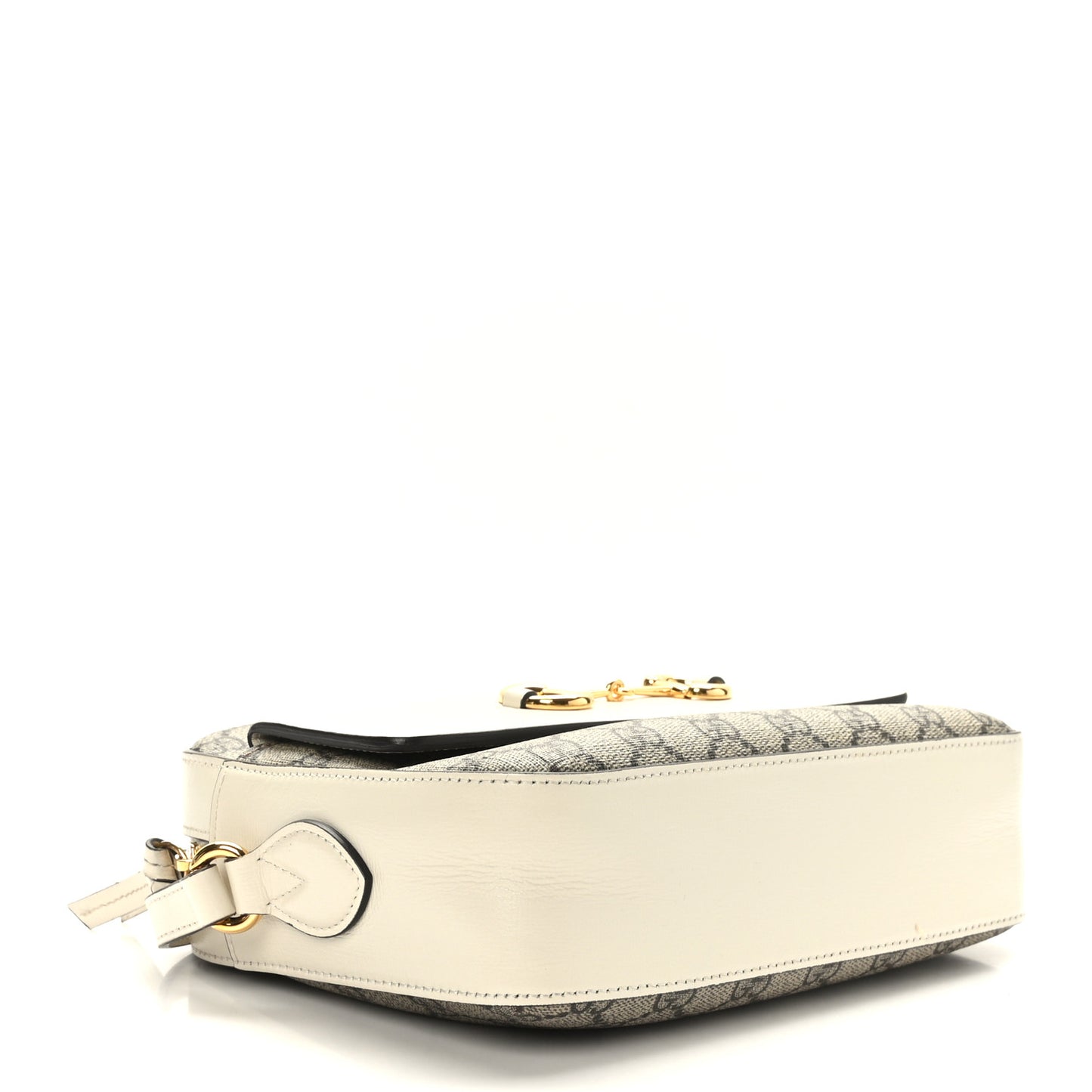GG Supreme Monogram Small Horsebit 1955 Shoulder Bag Beige Mystic White