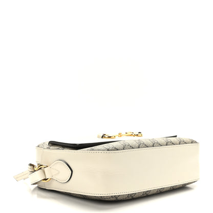 Gucci GG Supreme Monogram Small Horsebit 1955 Shoulder Bag Beige Mystic White 4 of 9