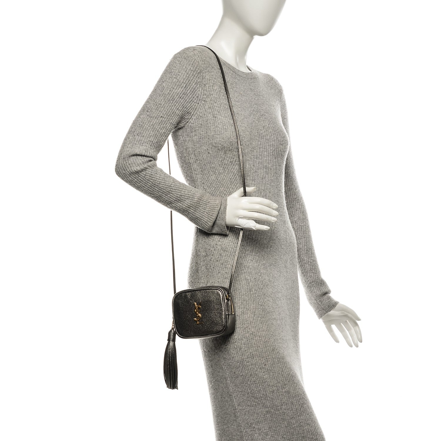 Saint Laurent Metallic Calfskin Monogram Blogger Bag Lapis Nero 2 of 6