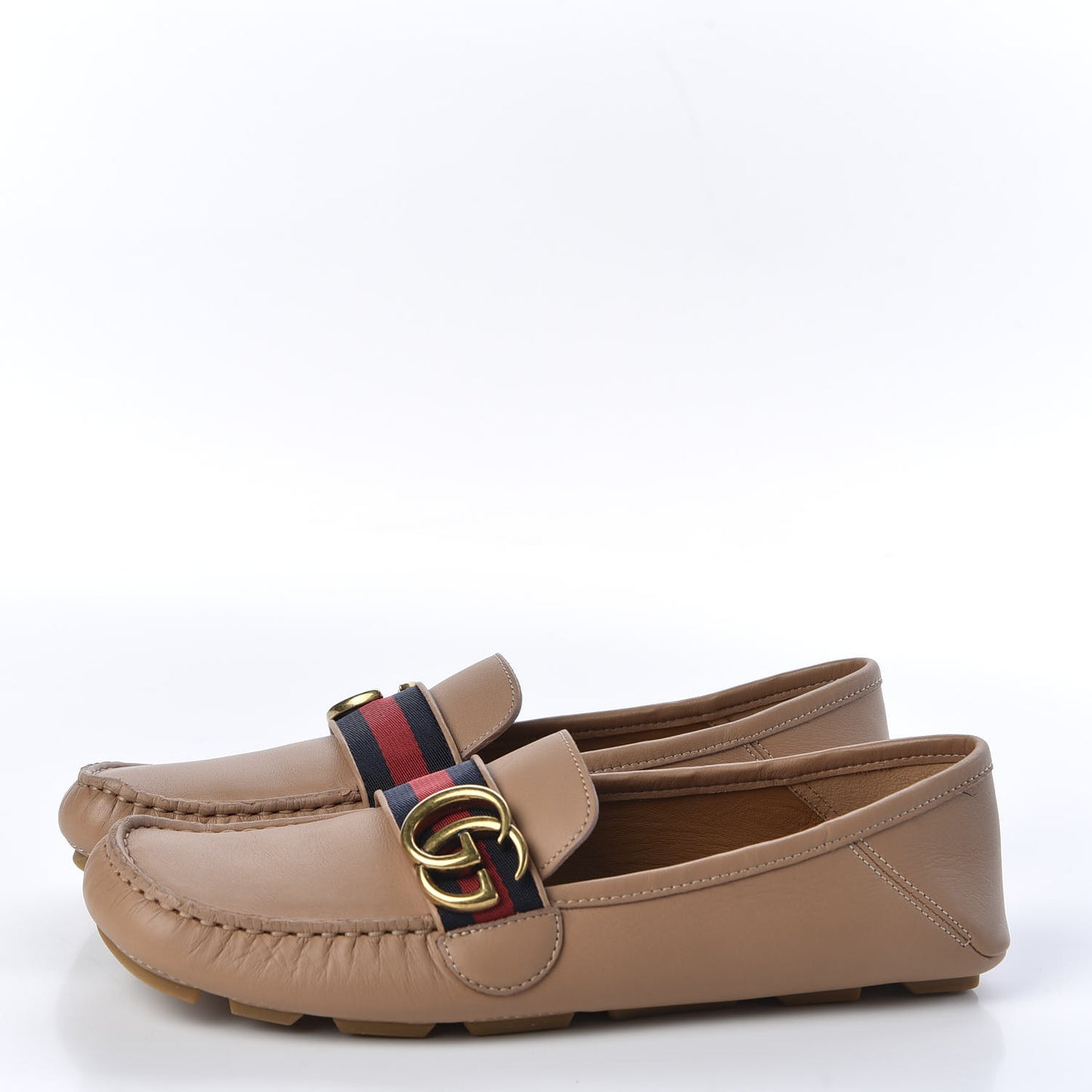 Calfskin Womens Noel Web Driver Loafers 38.5 Camelia
