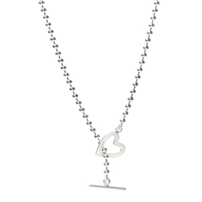 Gucci Sterling Silver Heart Toggle Necklace 1 of 5