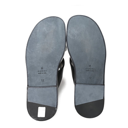 Gucci Cosmos Softy Calfskin Interlocking G Sandals 12 Black 6 of 10