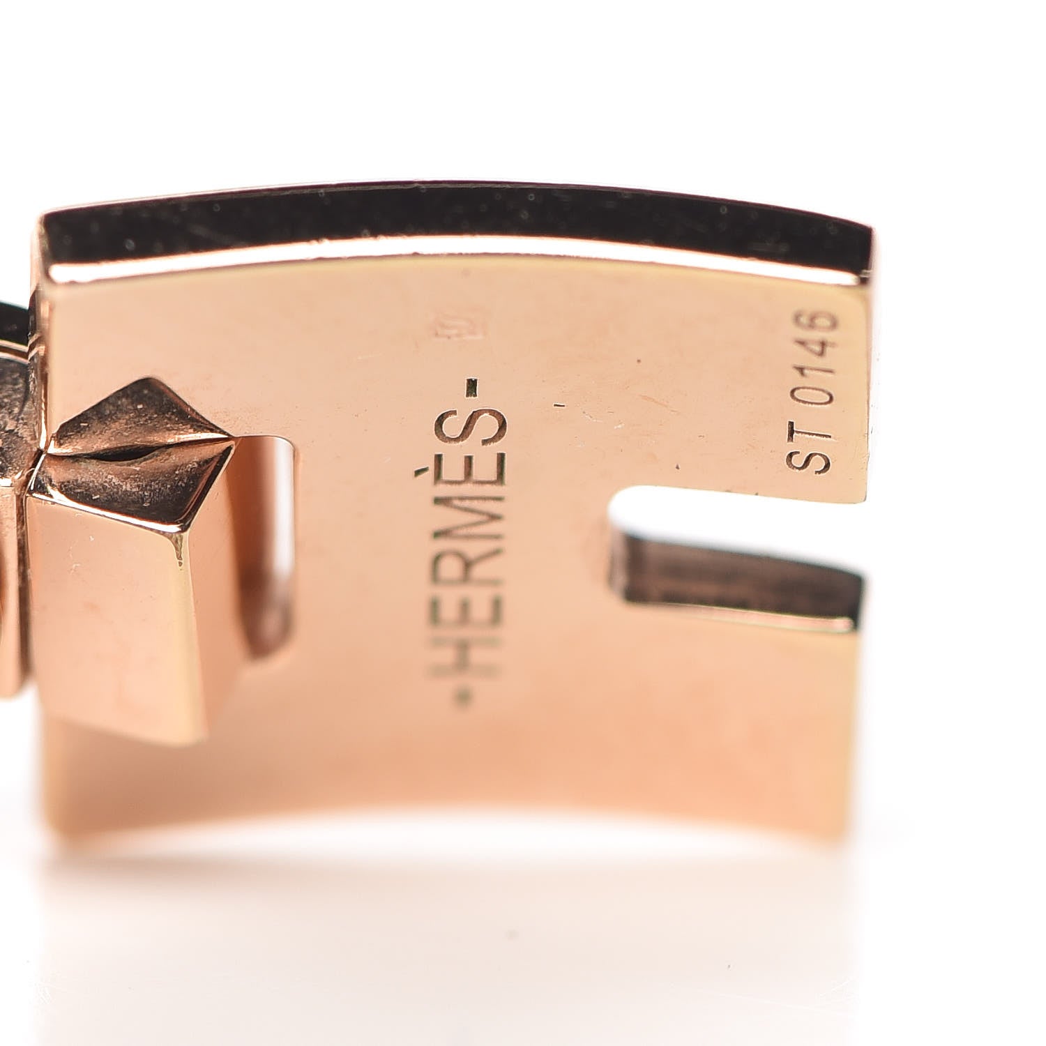 Hermes Rose Gold Lacquer Eileen Earrings Rouge H 5 of 6