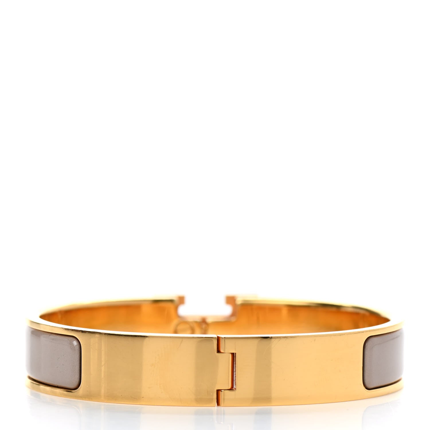 Hermes Enamel Narrow Clic Clac H Bracelet GM Marron Glace 3 of 4
