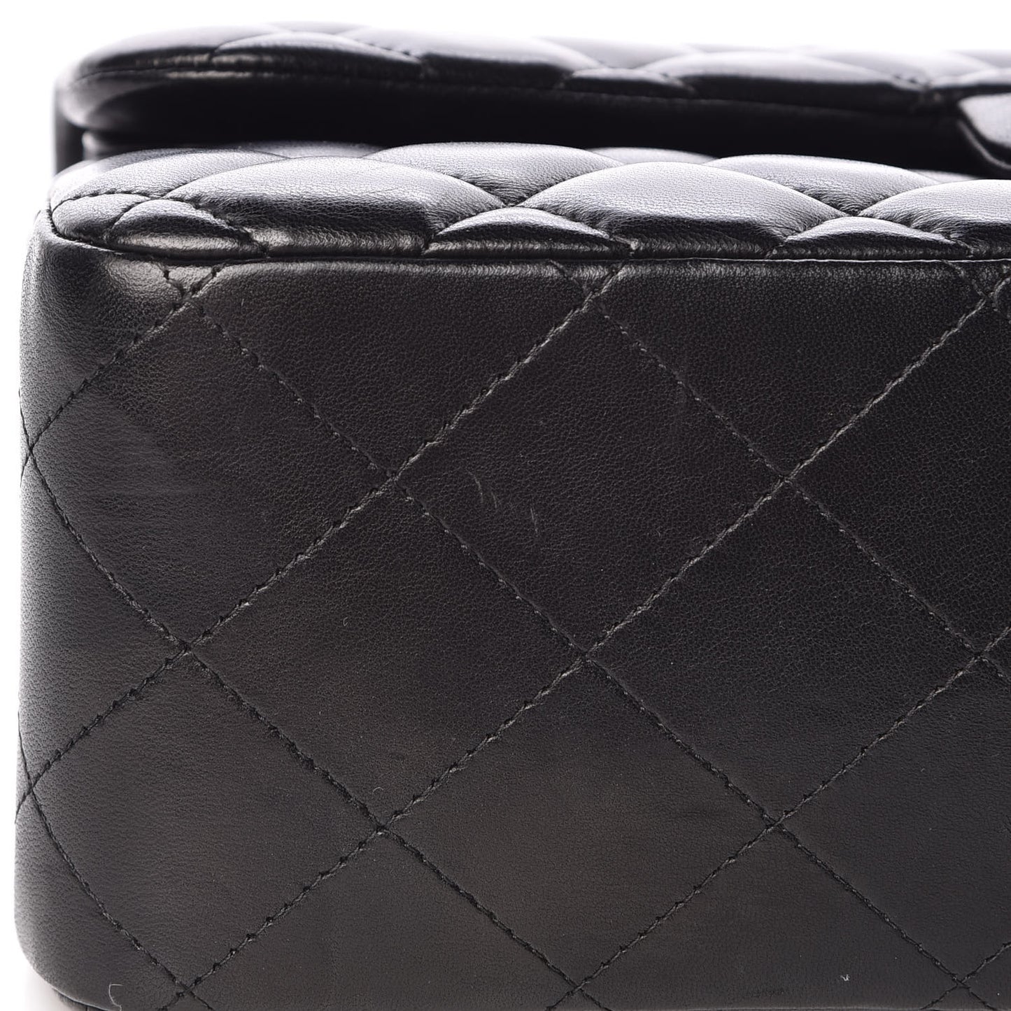 Lambskin Quilted Jumbo Double Flap Black