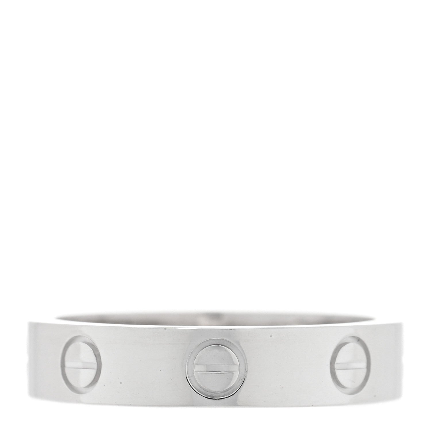 Cartier 18K White Gold Diamond 4mm LOVE Wedding Band Ring 51 5.75 3 of 4