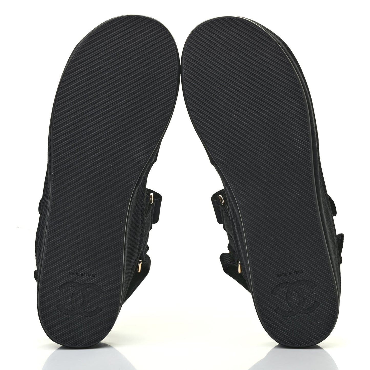 Grosgrain Crystal Logo Platform Sandals 38 Black