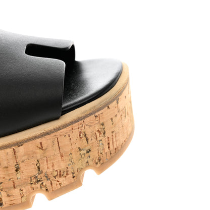 Hermes Calfskin Cork Eze 30 Sandals 36 Black 9 of 11