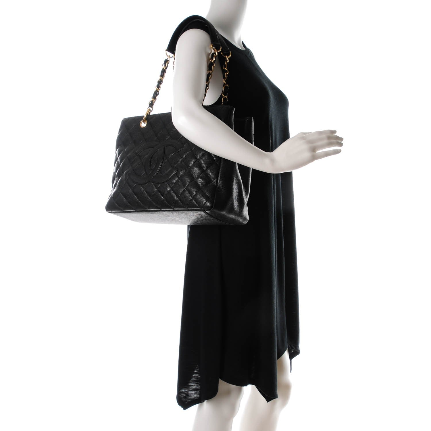 Chanel Caviar Quilted Grand Shopping Tote GST Black 2 of 7