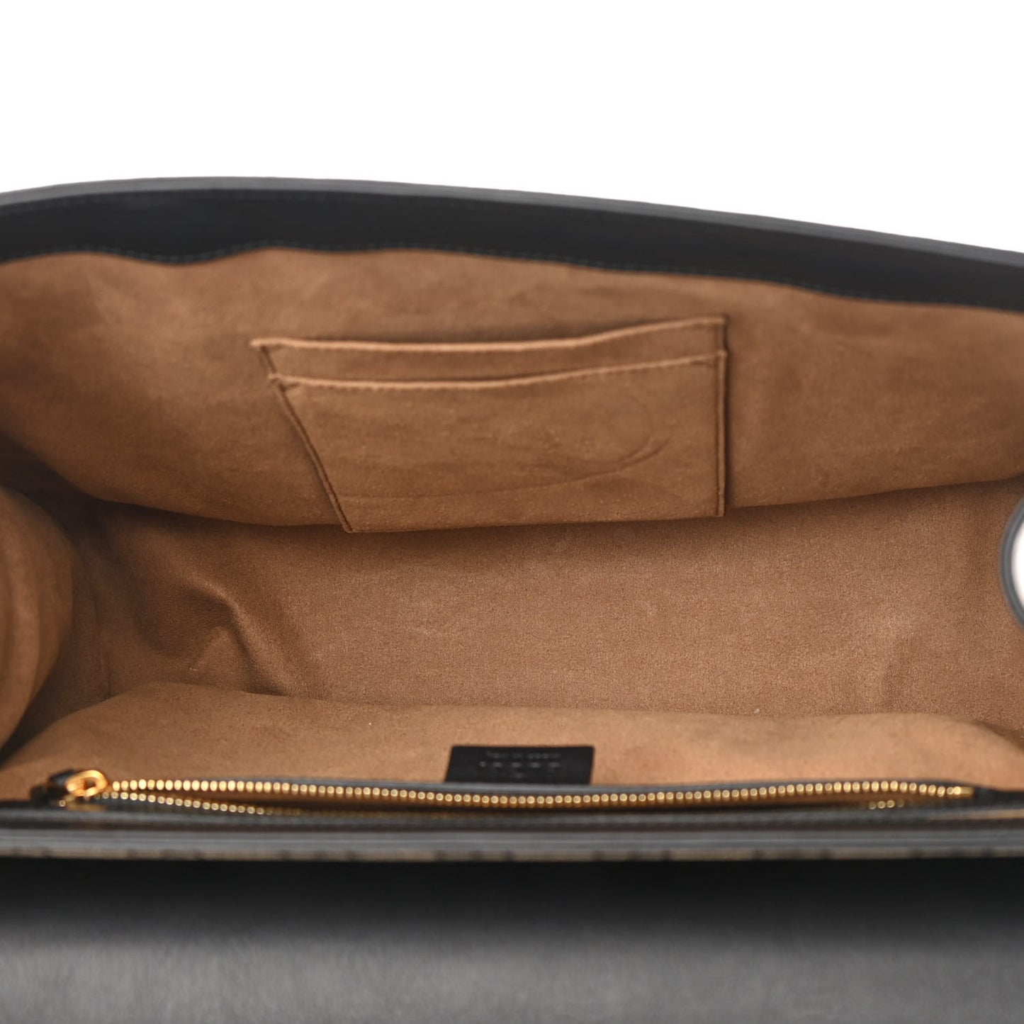 GG Supreme Monogram Calfskin Medium Padlock Top Handle Bag Beige Black Cuir