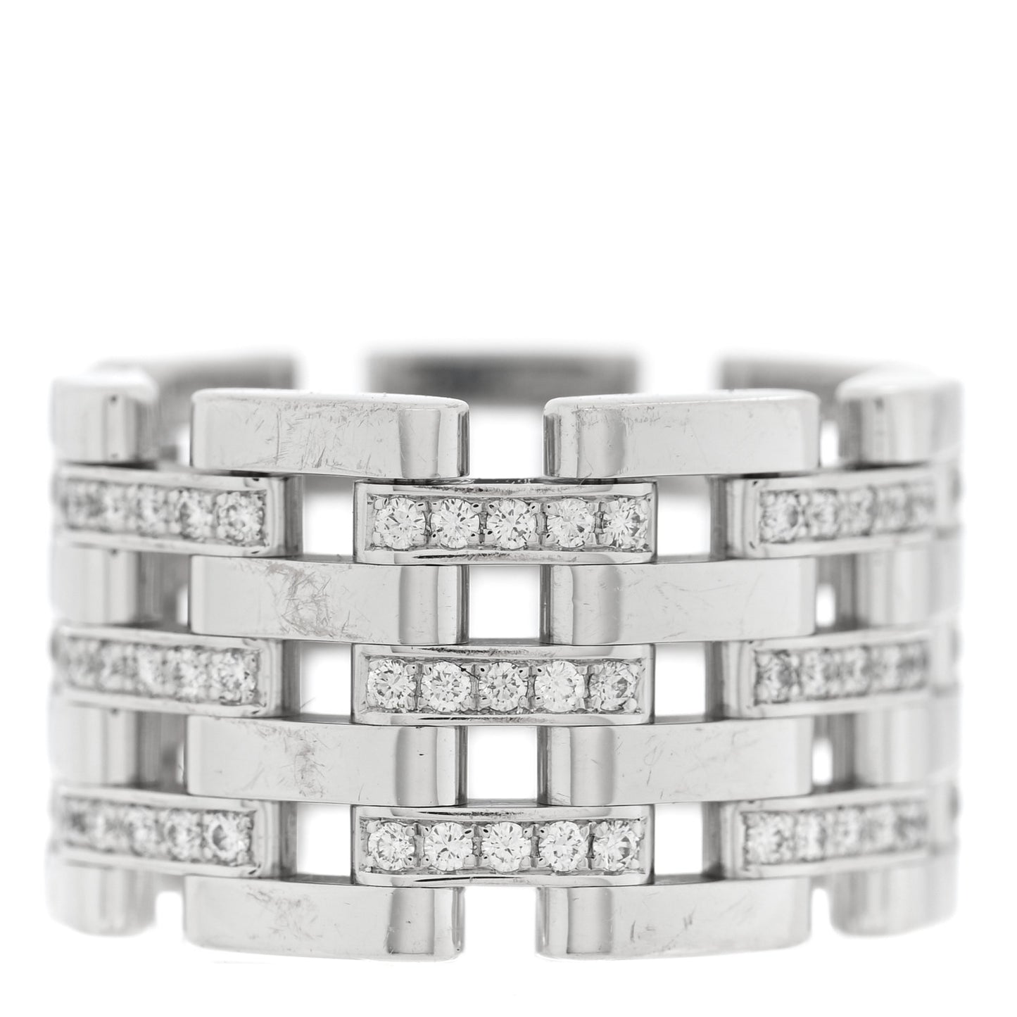 18K White Gold Diamond Les Chaines Ring 50 5.5
